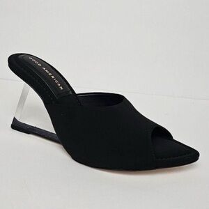 Sz 9 Good American Black Women's Wedge Heeled Mules Cinderella